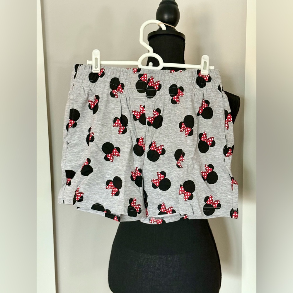*NWT Mickey Minnie Mouse Disney Shorts Size Small Gray Cotton Blend